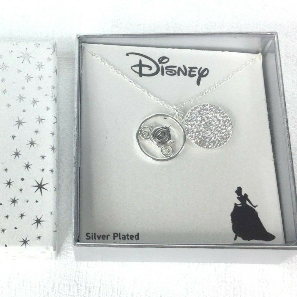 Disney Cinderella Silver Plated‎ Necklace NEW